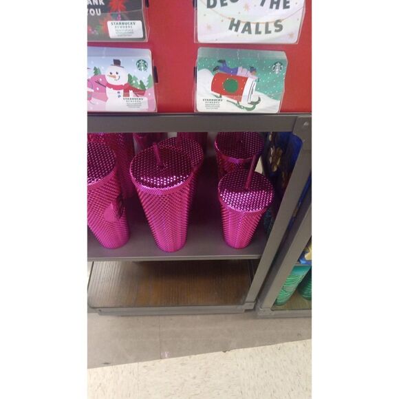 2 matching Fushia Starbucks tumblers - Picture 1 of 1